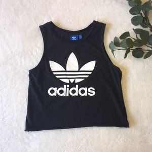 Black Cropped Adidas Tank-Top